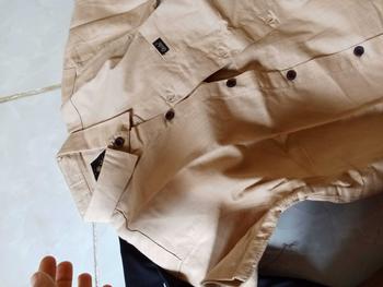 Product Review of Qurlu - Kemeja KERAH FORMAL dewasa/anak warna COKLAT MUDA/CREAM (bisa couple ayah dan anak) from D** Y**i 0