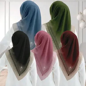Hijab Segi Empat Voal Motif Gradasi | Jilbab Premium Gradeo Terbaru Muslim Kerudung Square Mewah