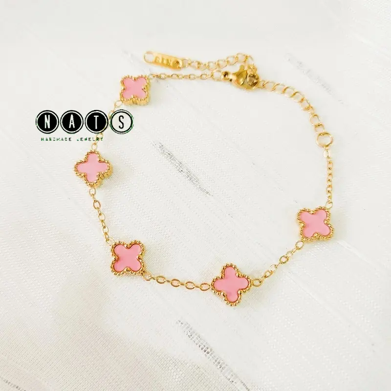 Nats Living: Gelang Tangan Clover Mini Titanium Dua Sisi 4