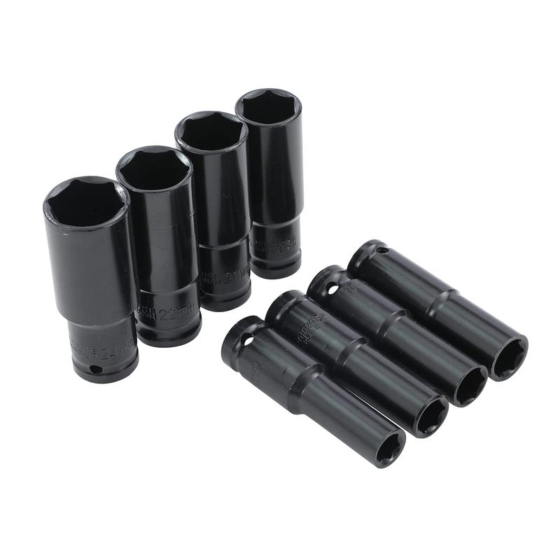 Impact Socket Set 1/2 Inch Drive 10PCs, 10mm-24mm Mertic Automotive Trucks Tractors Engines Repairing DIY Mechanic Tool ;Impact Deep Socket Set 10Pcs 10-24mm Durable Reliable Drive Cr-Mo Steel for Professional Repair DIY Tasks with Carrying Case 8