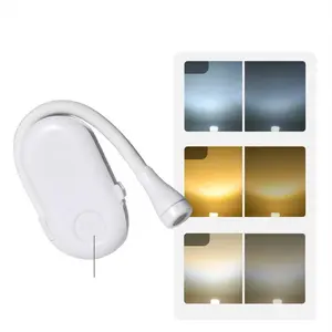 FREN Lampu Baca Mini LED Detachable Clip Lamp Charging 3 Color 3W - LJC-182 Baterai Pvc