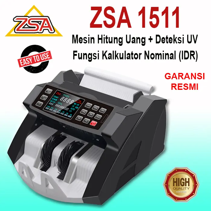Mesin Penghitung Uang, ZSA 1511, ZSA 2820, ZSA 3800, Menghitung Cepat Dan Akurat, Dilengkapi Deteksi Keaslian Uang, Garansi Resmi, Jaminan Baru dan Original, Official Store