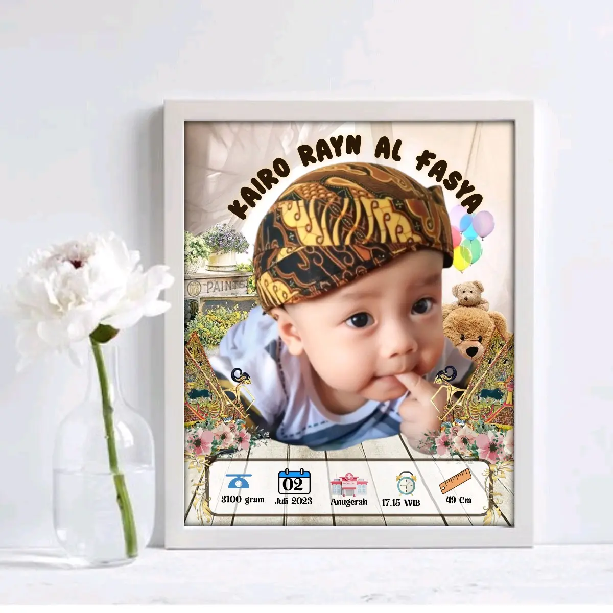 Kado Untuk Bayi frame tema jawa Gift New born