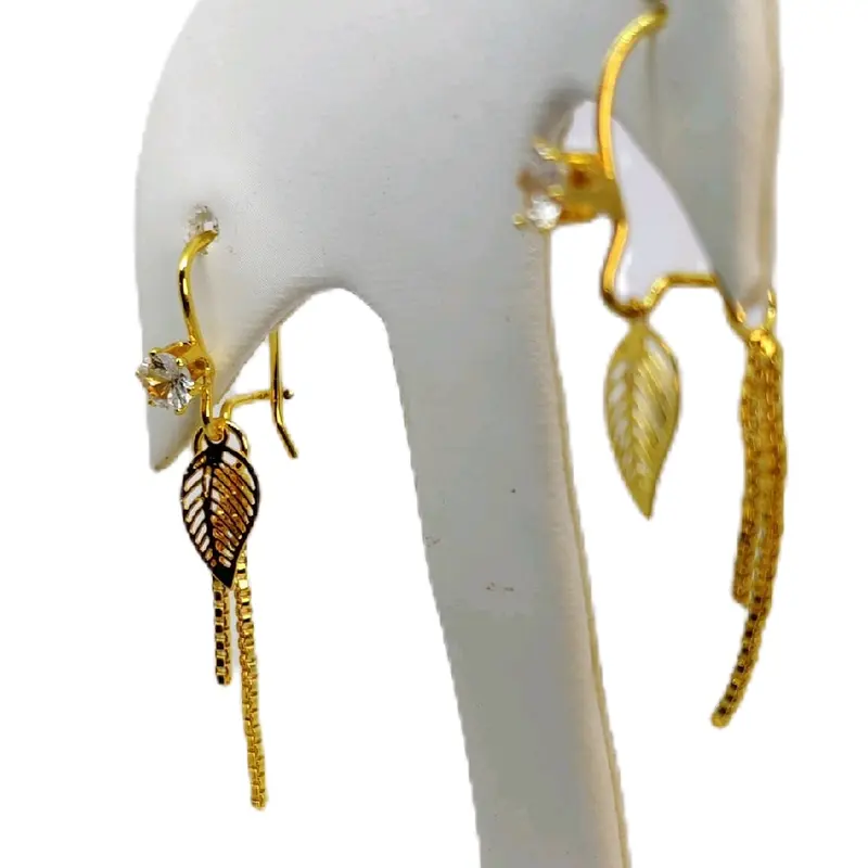 Anting jurai daun desi permata satu Hadiah Elegan  Wanita Earrings 2