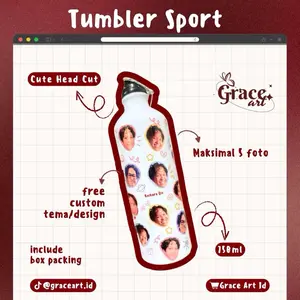 Tumbler Custom Bisa Ganti Foto Bebas Headcut Facecut Lucu Aesthetic by Grace Art Id Bottles