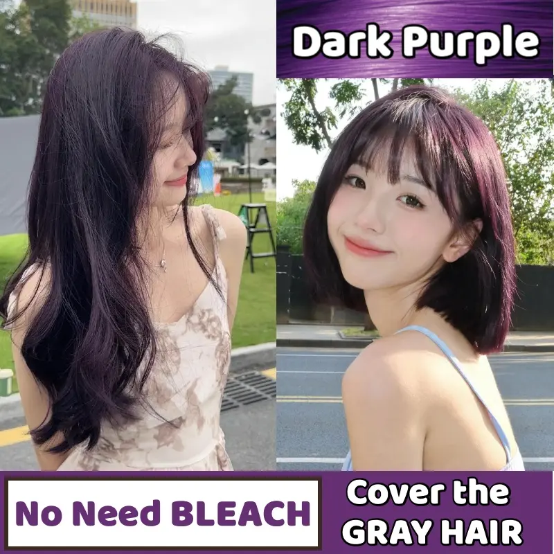 CHIC LOCKE hair color cream, Dark Purple Hair Dye, No Need Bleach Hair, Easy Color your gray hair, Without Ammonia, Fresh Flavor, with hair dye tools and hair Treatment/mask