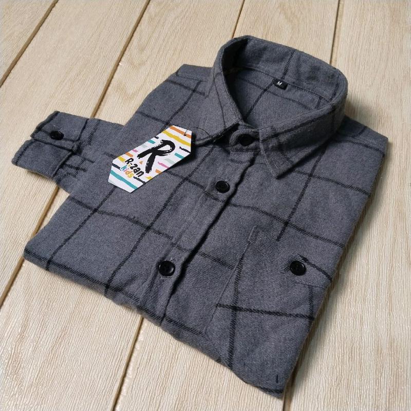 R zannn - Kemeja anak kemeja flanel anak lengan panjang unisex distro kualitas premium Asatasn Fashion anak laki - laki 4