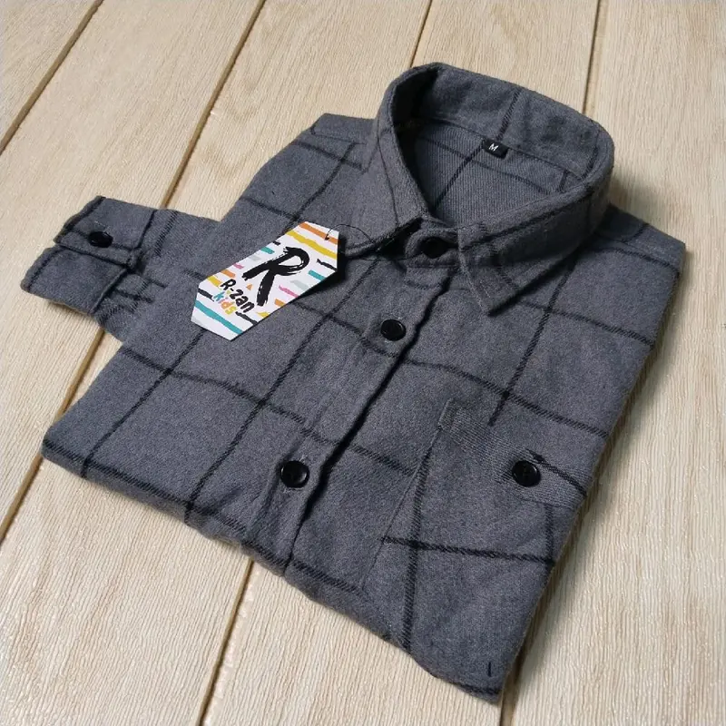 R zannn - Kemeja anak kemeja flanel anak lengan panjang unisex distro kualitas premium Asatasn Fashion anak laki - laki 4
