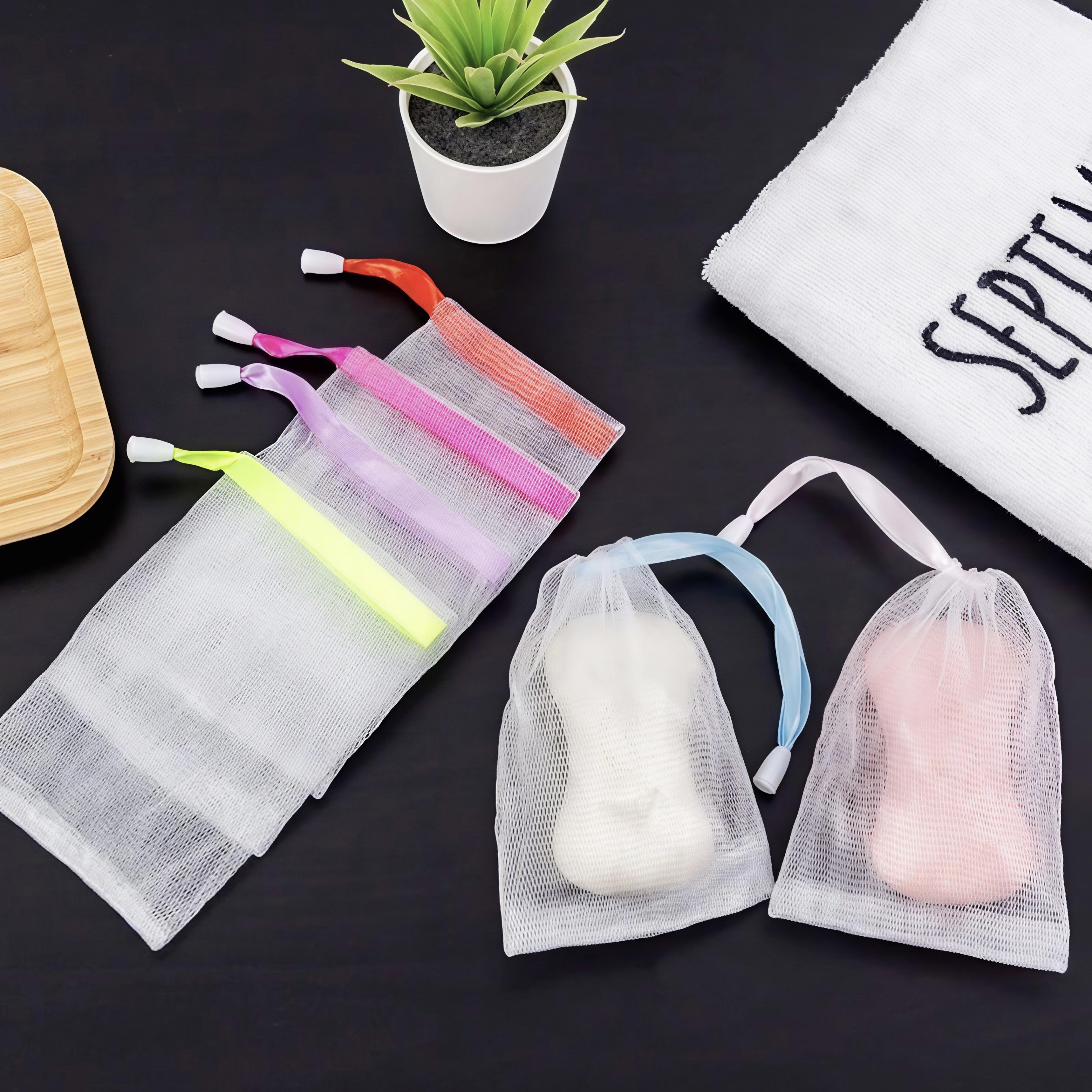 Jaring Pembusa Sabun Dua Lapis Tebal Ultra Halus untuk Sabun Gelembung Cuci Muka dan Mandi Kantong Jaring Serbaguna untuk Kulit Sensitif - Telinga, Alis