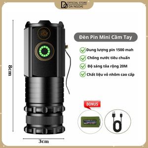 Đèn pin mini cầm tay siêu nhỏ siêu sáng ,vỏ nhôm, có móc cài DSS01