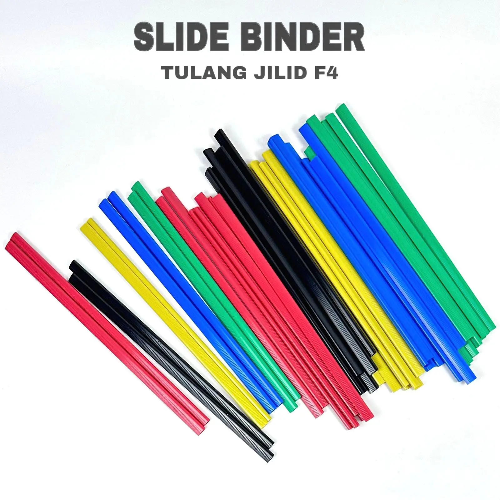 BOS 10pcs Paper Slide Binder CARPENTER A4 F4 Folio 6mm/Tulang Jilid Kertas Plastik