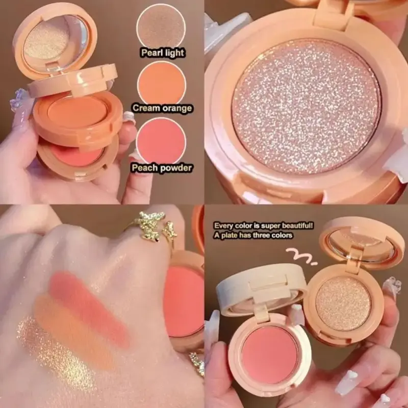 Bảng Phấn Đánh, 3 Trong 1, Phấn Bắt Sáng Đường Viền, Phấn Mắt Lung Linh Hoàng Hôn, Lâu Trôi, Phấn Đánh Lấp Lánh Màu Đồng, Thời Trang 1