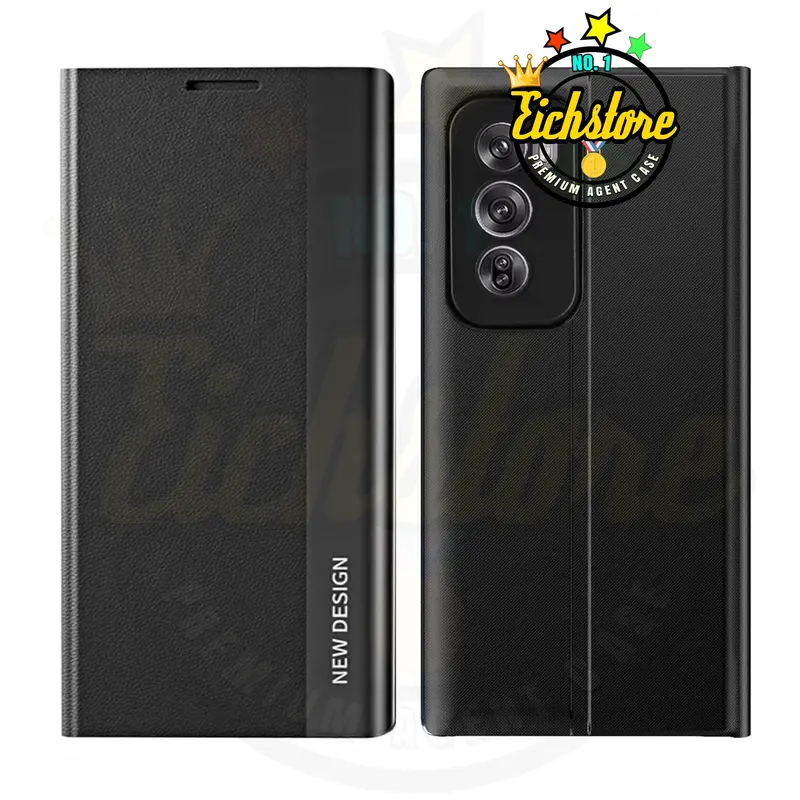 Casing Electro untuk Oppo Reno 12 5G Smart Windows Flip Case Casing HP Premium Super Full 360 Degree Mewah Flip Cover Auto Lock Case Kesing Kulit COD Bayar Di Tempat 2
