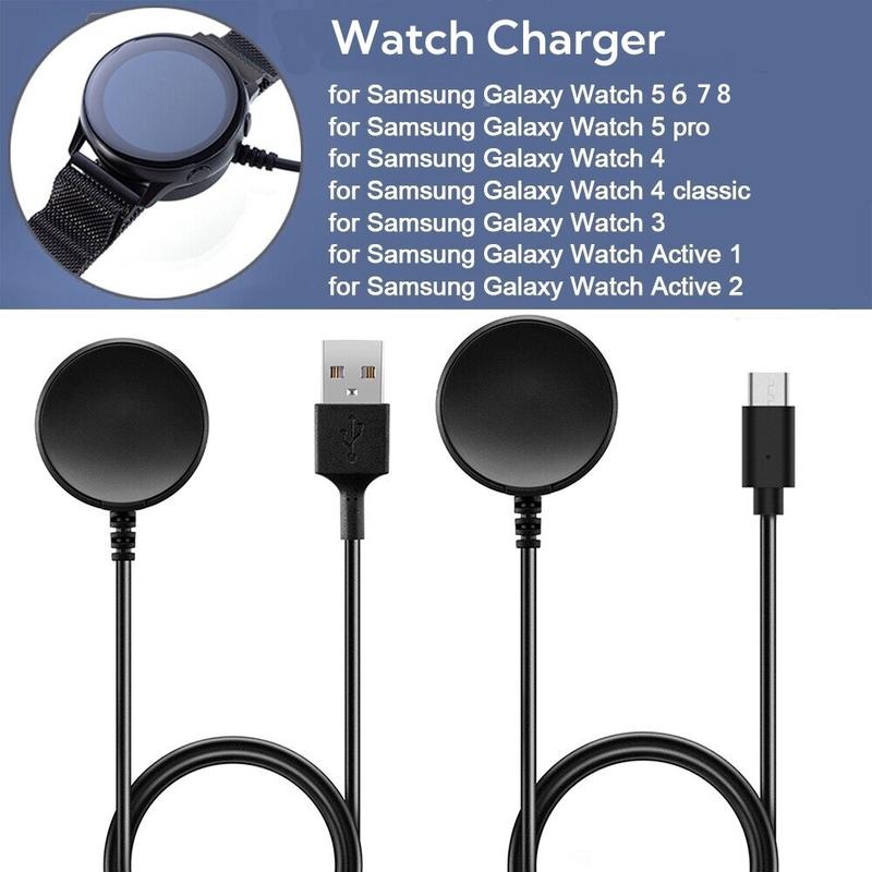  Bộ sạc đồng Đồng Hồ dành cho Samsung Galaxy Watch 8 7 6 Classic   5   5 Pro   4 Classic 4   3 USB Type C Đế sạc Cáp sạc không dây 