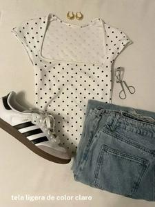 Camiseta de tirantes para mujer, sencilla y elegante, casual, corte entallado, escote cuadrado con lunares, estilo moderno y cómoda para el verano