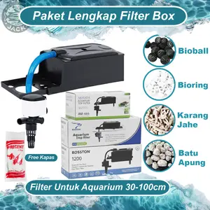 Paket Lengkap Filter Box + Pompa Aquarium (MERK RANDOM)
