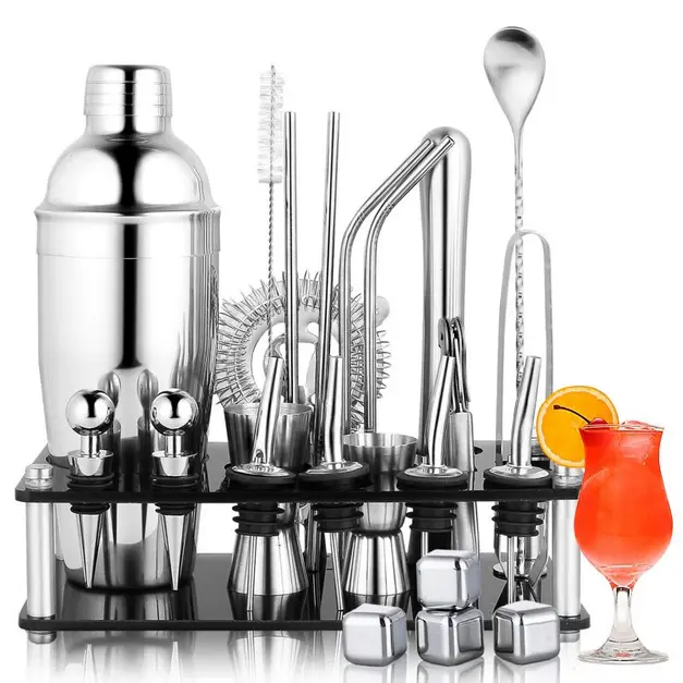 Alat Bartender Stainless 25 In 1 Set Shaker Cocktail Lengkap