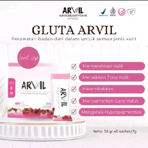 Gluta Arvil Drink Collagen original level tone up kemasan baru