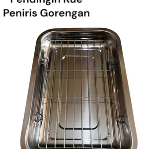 Wadah Sayur Dan Lauk Stainless / Rak Pendingin Kue / Wadah Minyak Stainless untuk Dapur - Kitchenware