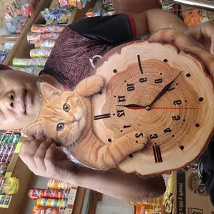 Jam Dinding Kucing Lucu Unik - Hiasan Kamar Ruang Tamu aesthetic