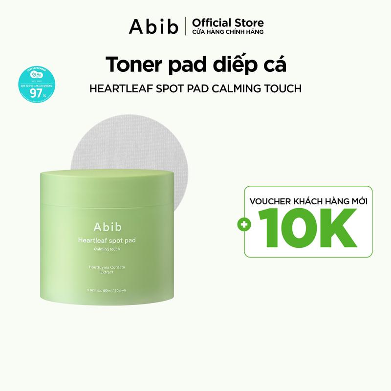FLASHSALE Toner pad chiết xuất diếp cá giúp làm dịu da & tẩy tế bào chết Abib Heartleaf Spot Pad Calming Touch 80 miếng