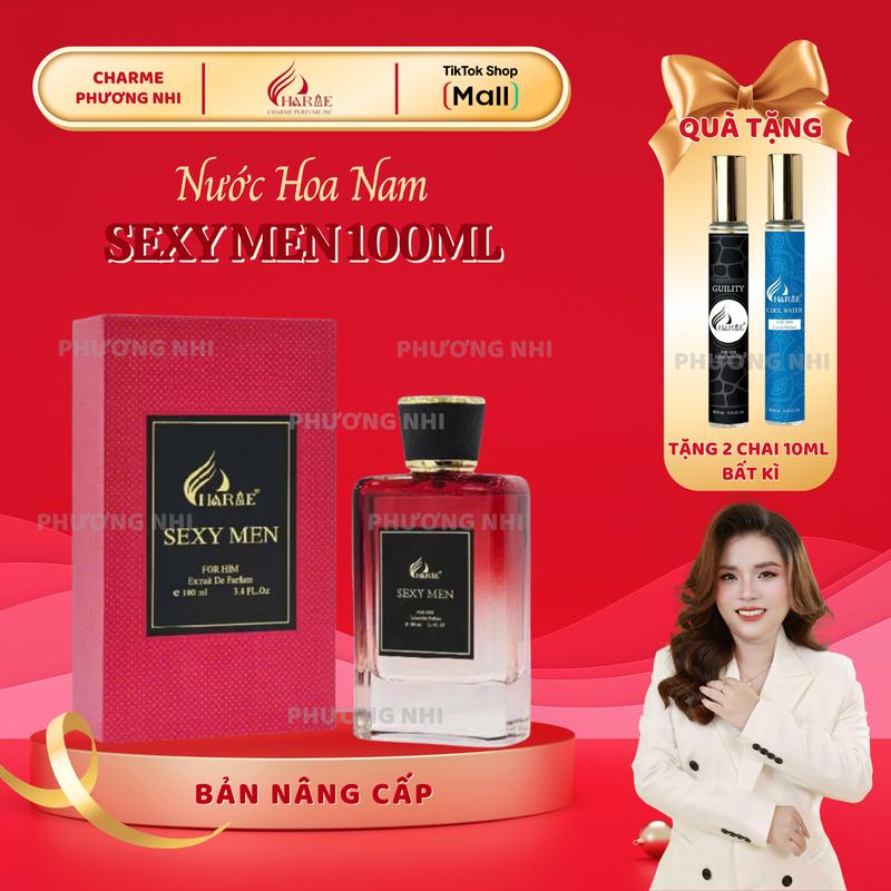   TẶNG 2CHAI 10ml  CHARME PERFUME -Nước hoa nam SEXY MEN 100ml  MẪU MỚI NÂNG CẤP -ngọt nhẹ quyến rũ 