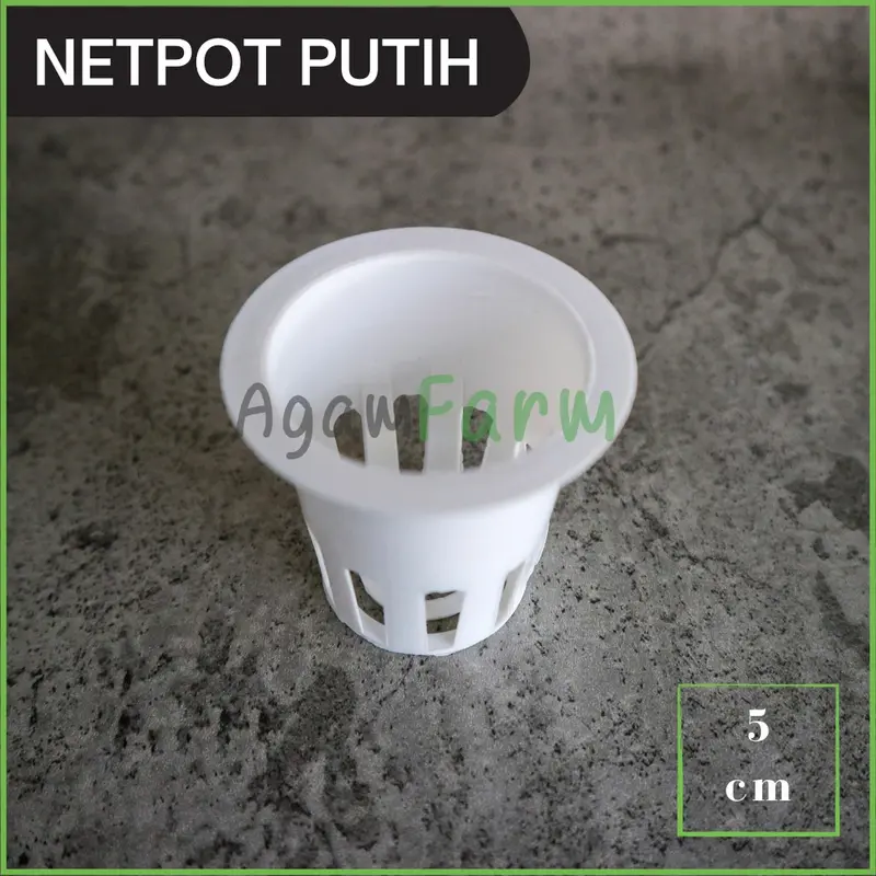 Net Pot Hidroponik Putih 5 cm Agamfarm - Plastik 0