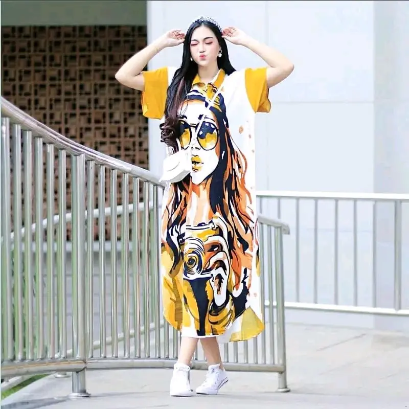 DASTER SOFIA KARAKTER ( ISI 4 PCS) KEKINIAN Busui Kancing Motif Ibu Nyaman Rayon Santai Tidur Menyusui Zipper 4
