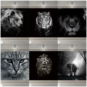 Gorden kain ins gaya Skandinavia unik untuk dekorasi ruang tamu, kain latar hitam dengan hewan, untuk asrama atau kamar tidur, hiasan dinding di atas tempat tidur