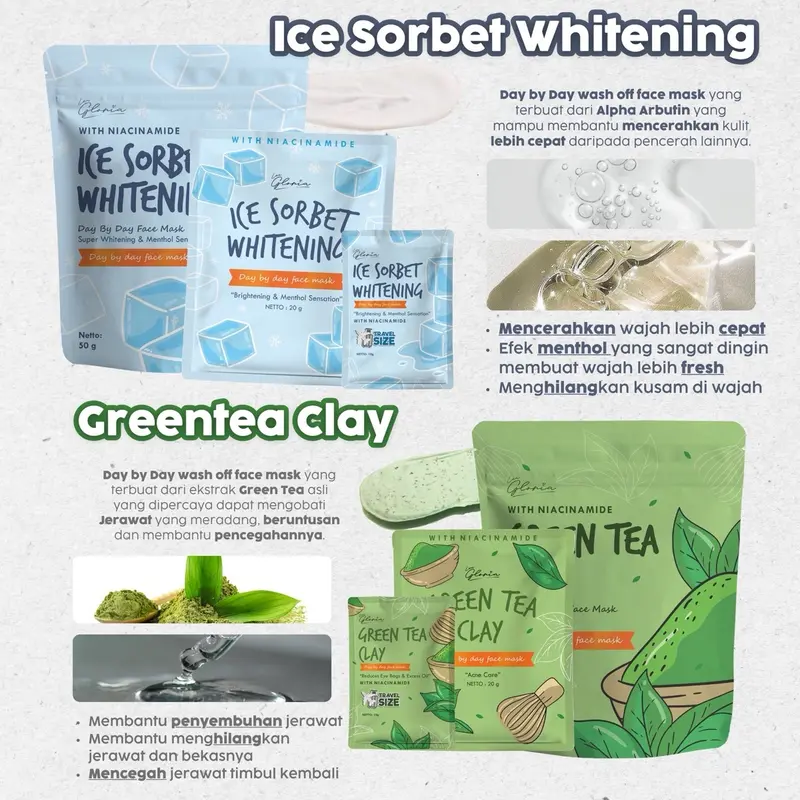 [ MASKER VIRAL ] 20 GR MASKER BUBUK DAY BY DAY FACE MASK BY LEA GLORIA || Kerutan Mencerahkan Wajah Hitam Melembutkan Mengencangkan Menthol pembersih bruntusan dan komedo 7