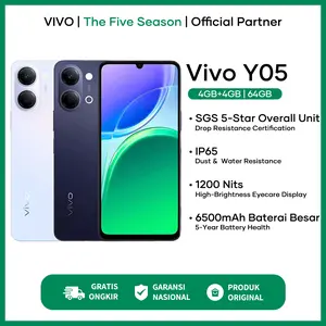 Hp Vivo Y05 4/64GB 4/128GB - 6500mAh + 15W Flashcharge, Garansi Resmi Vivo Indonesia