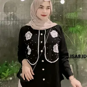 Malay Blouse Katun manik-manik Premium Atasan wanita Korean Style Kekinian