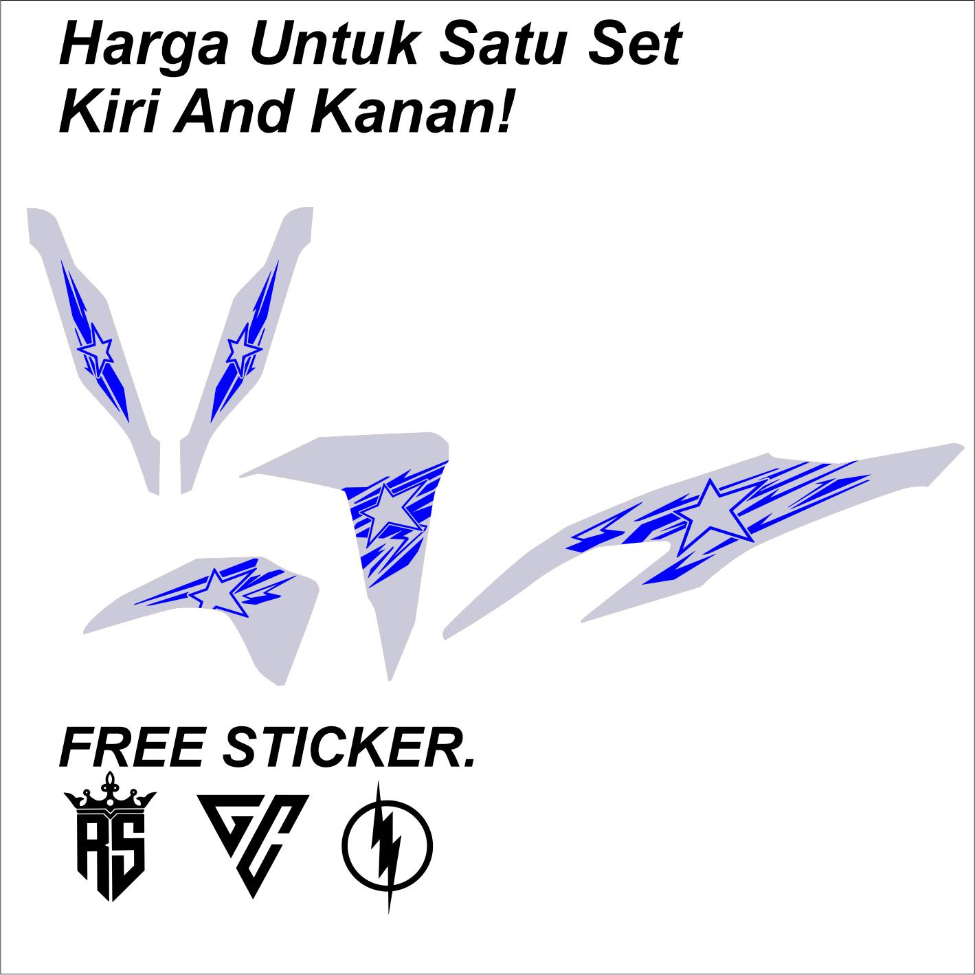 VRV44 Cutting Sticker Striping Variasi Vario 125-150 New Gen 1 2018-2022 Bintang Disel Simple Style Copy Transparan