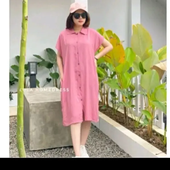 Lula Homedress 100% KATUN LD 120 FULL KANCING BUSUI | DASTER bumil wanita DREss ibu Menyusui Polos tersedia Banyak warna