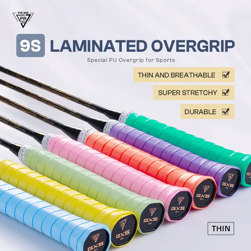 (BELI 5 DAPAT 7) P.R IND Grip Raket 9S Anti Slip Anti Lengket Polos (Purui/PR) Grip Raket Badminton Tennis Pickleball Tipis