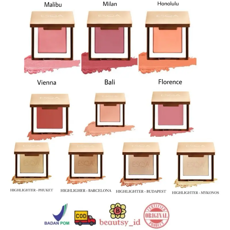 Esqa Blush On Original Bpom COD - Honolulu Bali Vienna Milan Malibu Florence Blushon 0