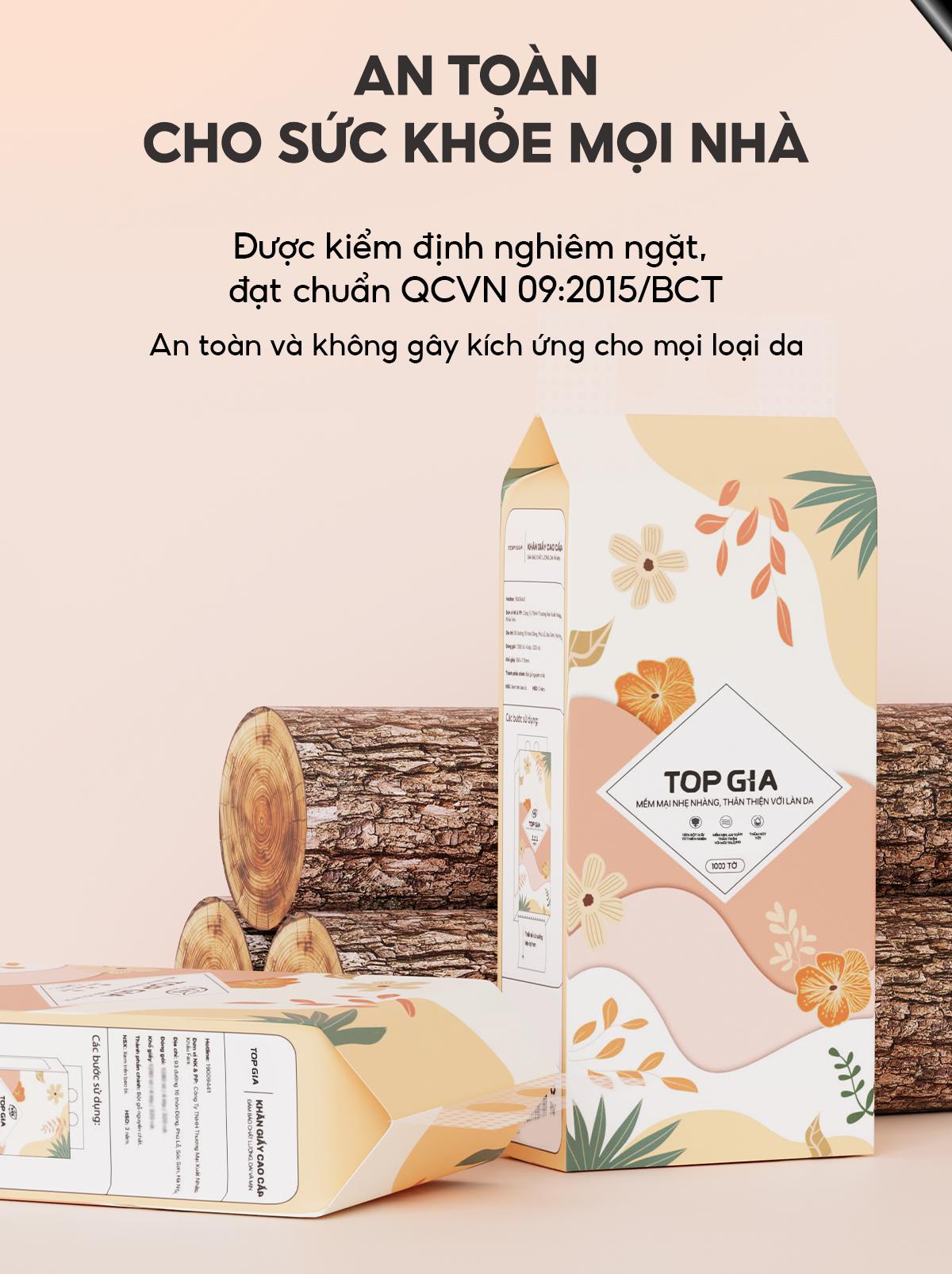 [GIẤY 4 LỚP - DÀY GẤP ĐÔI] COMBO THÙNG 6 BỊCH Khăn Giấy Rút Đáy Tiểu Hạ TOPGIA 4 Lớp Mềm Mịn, Thành Phần Bột Gỗ Tự Nhiên Thân Thiện An Toàn, Khăn Giấy Vệ Sinh 1000 tờ,4 lớp Tặng 2 móc treo tiện lợi ĐẠT QUY CHUẨN CỦA BỘ CÔNG THƯƠNG VTG86