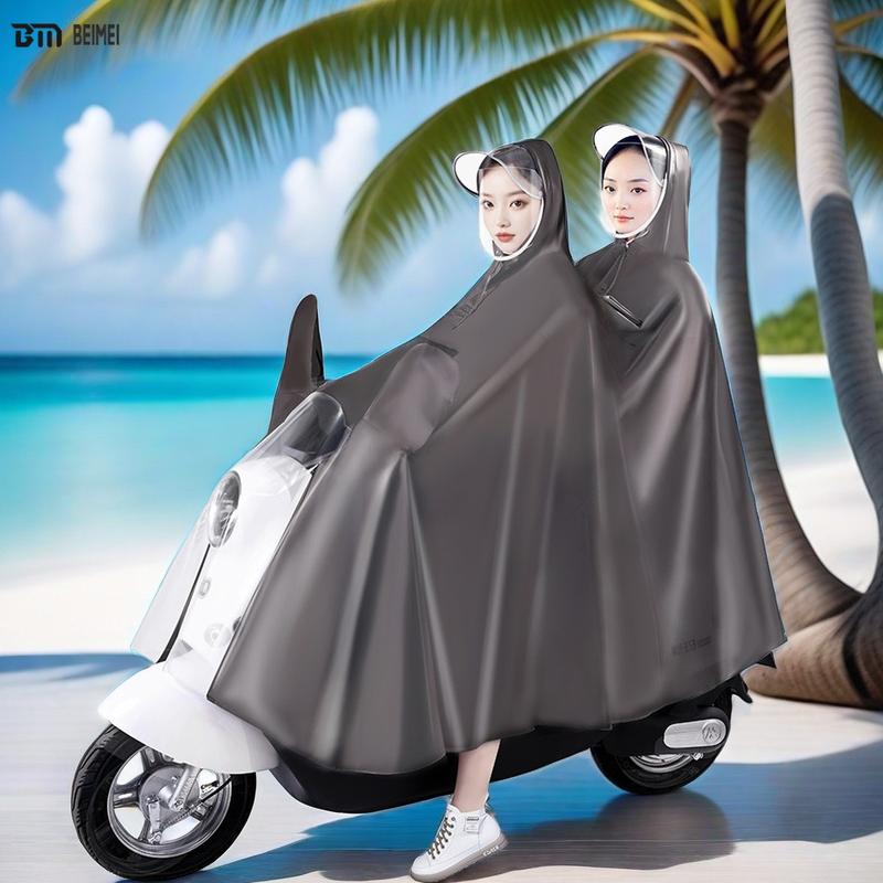 Áo mưa đi xe máy bộ người lớn trùm toàn thân pvc trong suốt cao cấp nam măng tô nữ 2 người Cao Su