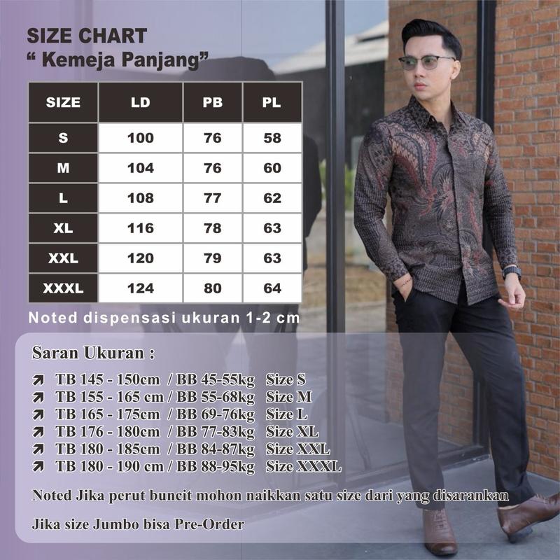 Kemeja Baju Batik Pria Lengan Panjang Kasual Jumbo Modern Slimfit Premium SENDANG 6