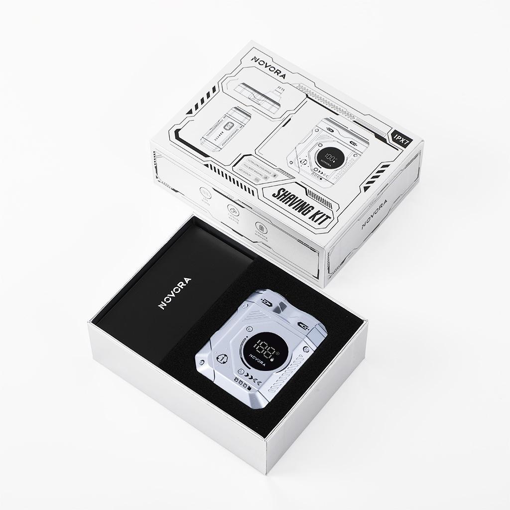 NOVORA Mini Shaver & Trimmer 2-in-1 Pemotong Jenggot dan Bulu Hidung Basah dan Kering, Daya Baterai 60 Hari, Garansi Satu Tahun