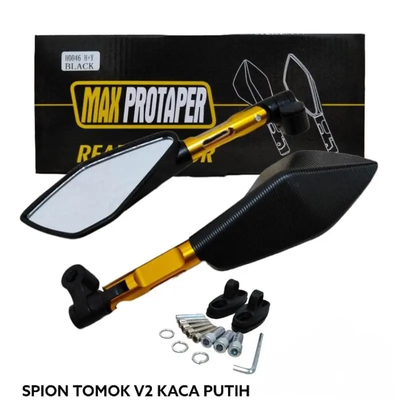 MaxProtaper Spion V2 Full CNC Original Kaca Putih Universal Nmax Aerox Lexi PCX Adv Vario Mio Beat Dll Bisa Semua Jenis Motor 2