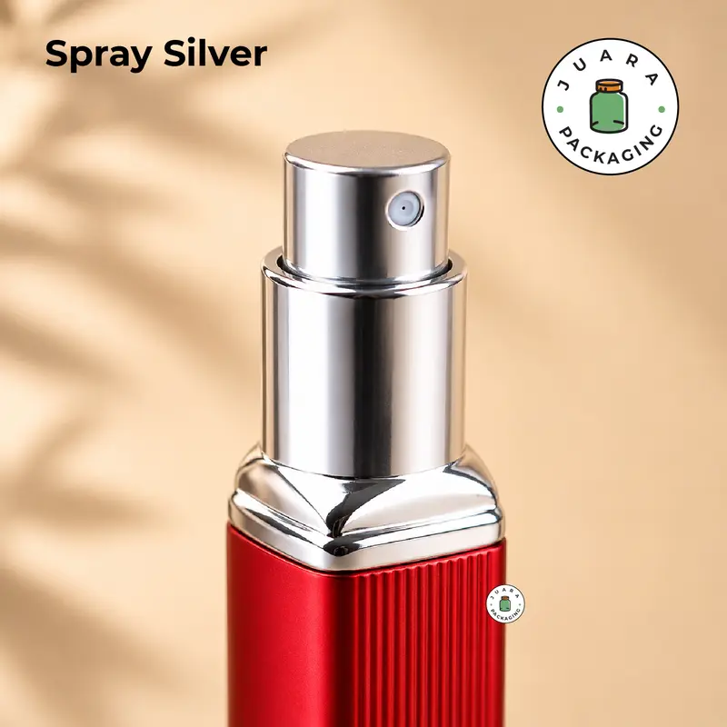 Botol Parfum Spray 10ml – Wadah Aluminium Warna Warni dengan Motif Garis & Spray Silver, Botol Kaca Mini Isi Ulang untuk Travel Perfume, Sample Parfum, Pocket Spray 10 ml