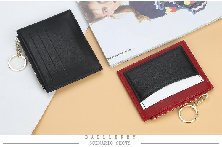Product Introduction of Baellerry Womens Korean Style Patchwork PU Zippered Key Holder Multiple Card Slots Compact Wallet 13