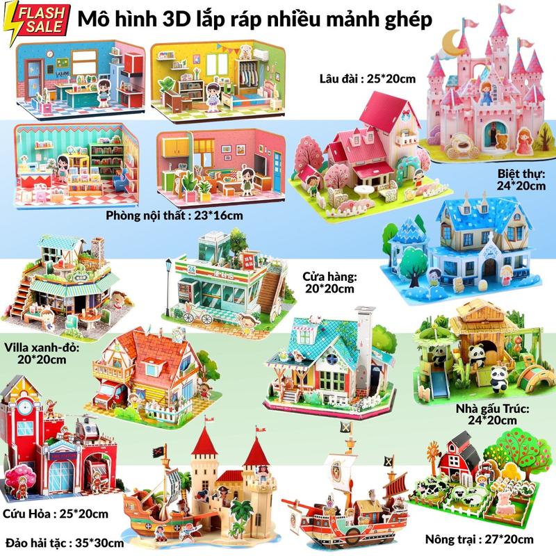   SĂN NHANH KẺO HẾT! Giới hạn số lượng- SIZE LỚN   CHỌN HÌNH LẮP RÁP 3D KIẾN TRÚC TƯ DUY SÁNG TẠO  Khách có thể chọn nhiều mẫu phân loại - Đồ Chơi Giáo Dục Lắp Ráp Mô Hình 3D Bằng Giấy Bìa Xốp Tháo Lắp Bộ Lắp Ráp Toy 