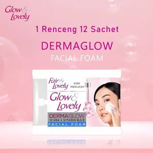 ￼Glow & Lovely Derma Glow Facial Foam Multi Vitamin - Sachet 9 gram (Kemasan BARU) Membersihkan Wajah