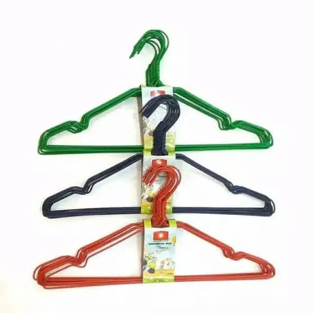 HANGER KAWAT STAINLESS GANTUNGAN BAJU ISI 3 IKAT 30 PCS HANGER KAWAT WARNA 2