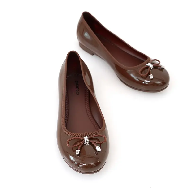 PORTO LSA-1 - Flatshoes Wanita Balet Casual Pita Korea | Flatshoes Wanita Elegan | Flatshoes Kuliah | Flatshoes Kerja Wanita | CherryRed | Chocolate 5
