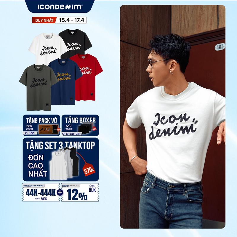 Áo Thun Nam Họa Tiết Thêu Typo Hand-Draw Form Regular ATID0494