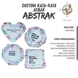 Asbak aestetik bisa custom kata-kata (corak abstrak)