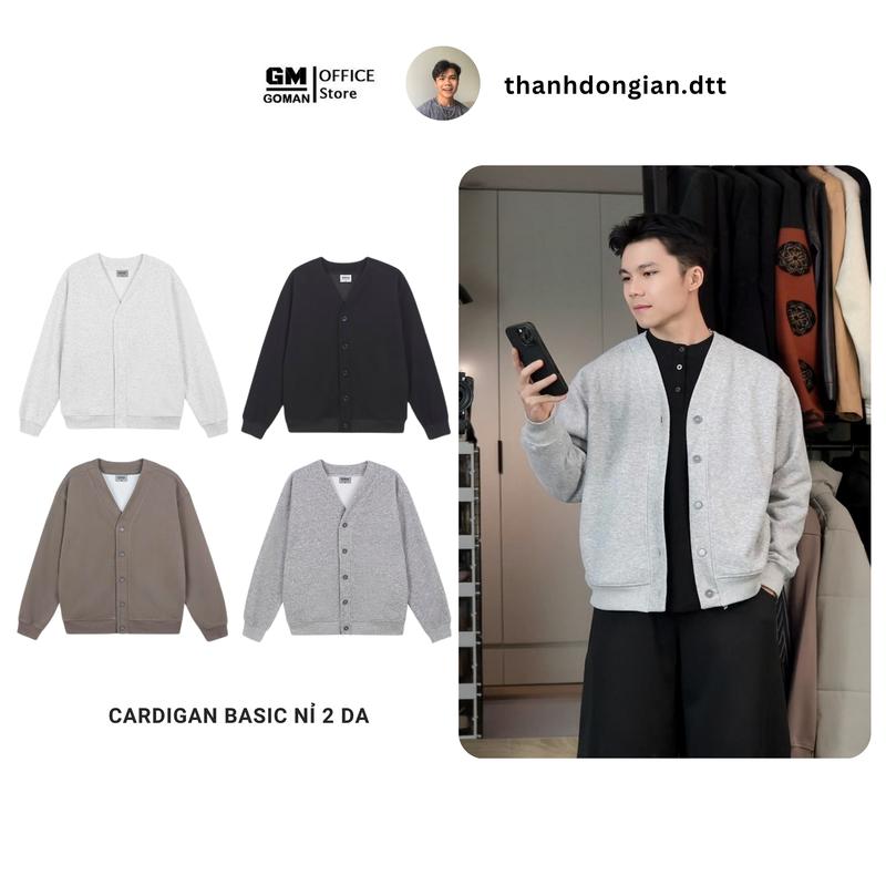 GOMAN x Thành Đơn Giản Áo Khoác Cardigan Nỉ 2da Cao Cấp - Thiết kế basic Nam Nữ - Form Oversize